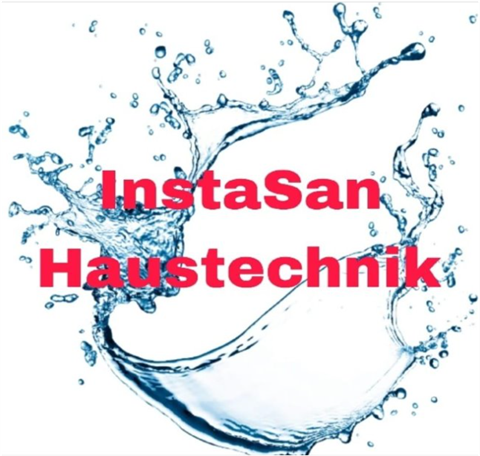 Logo InstaSan Haustechnik – Wasserspritzer mit Schriftzug